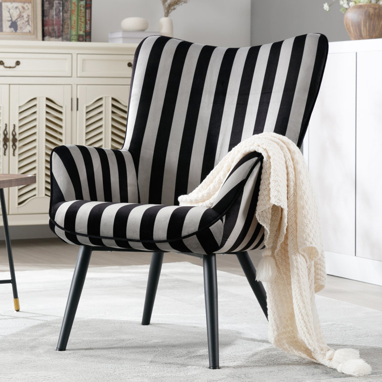 Black and cheap white stripe armchair